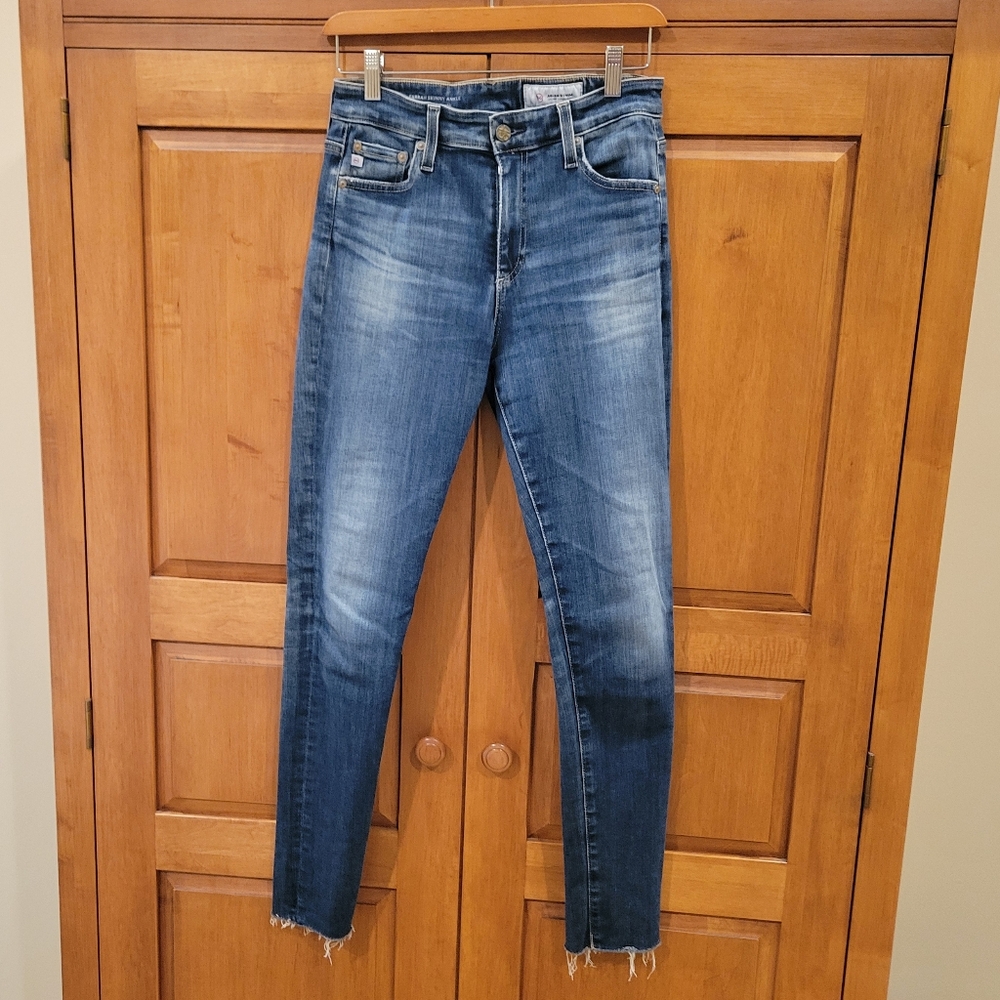 Ag Adriano Goldschmied Blue Skinny Jeans Medium Wash